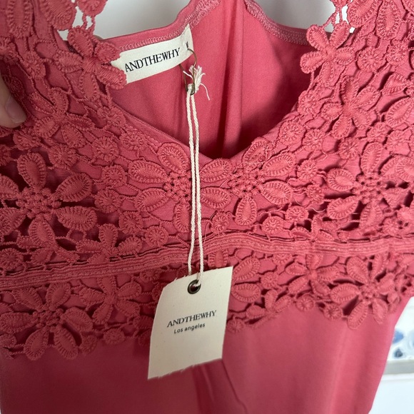 Floral Lace Pink Tank Top - Picture 5 of 6